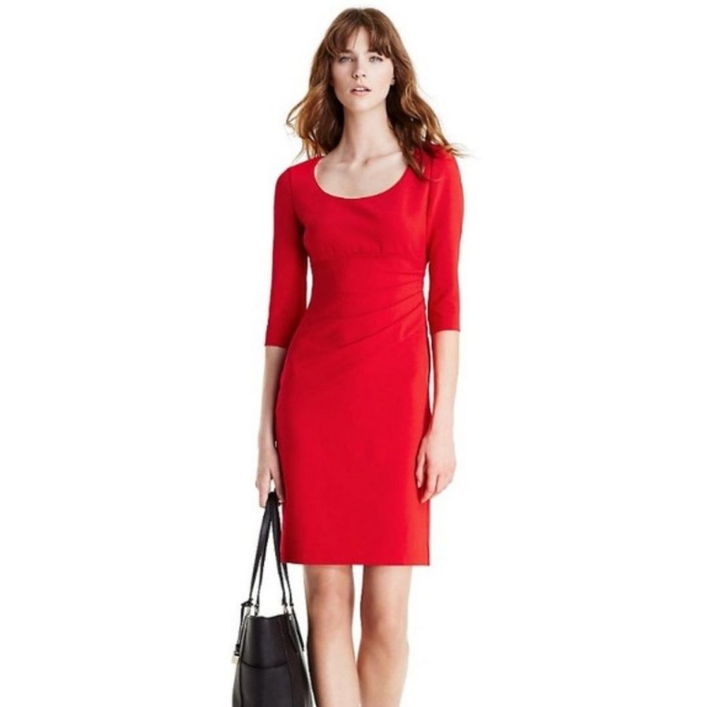 Diane von Furstenberg DVF Lillian Sheath Dress Poppy Red Size 10